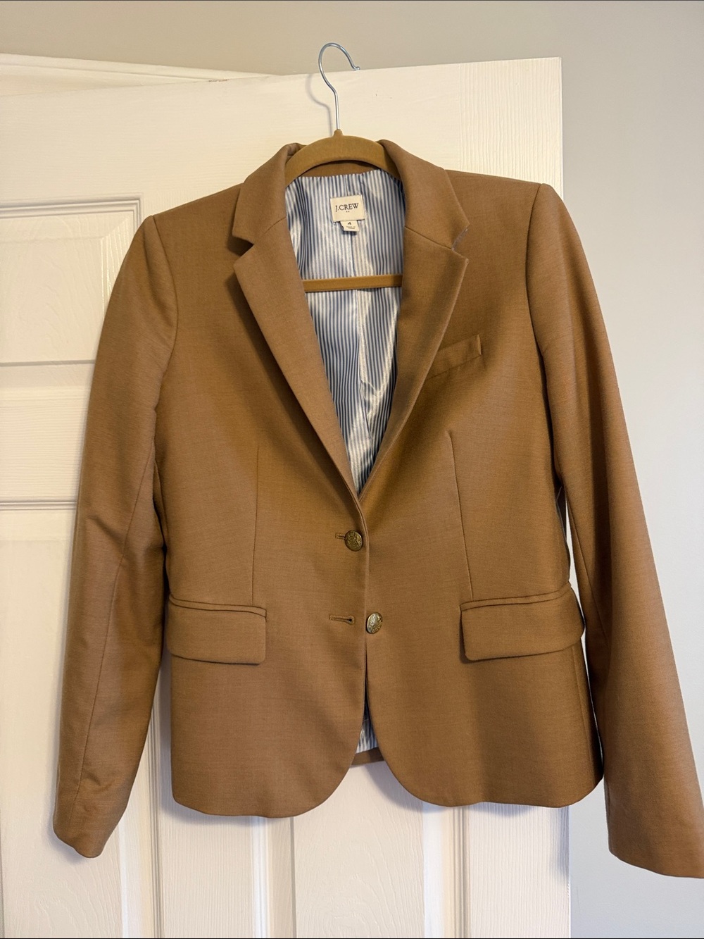 J. Crew Factory Women's Camel Blazer with Notched Lapel